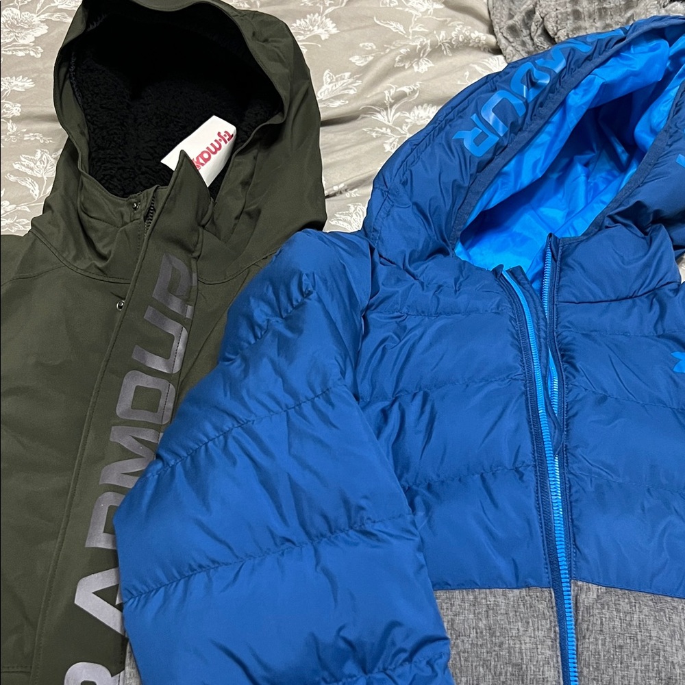 Under Armour Kids Blue and Gray Puffer Jacket